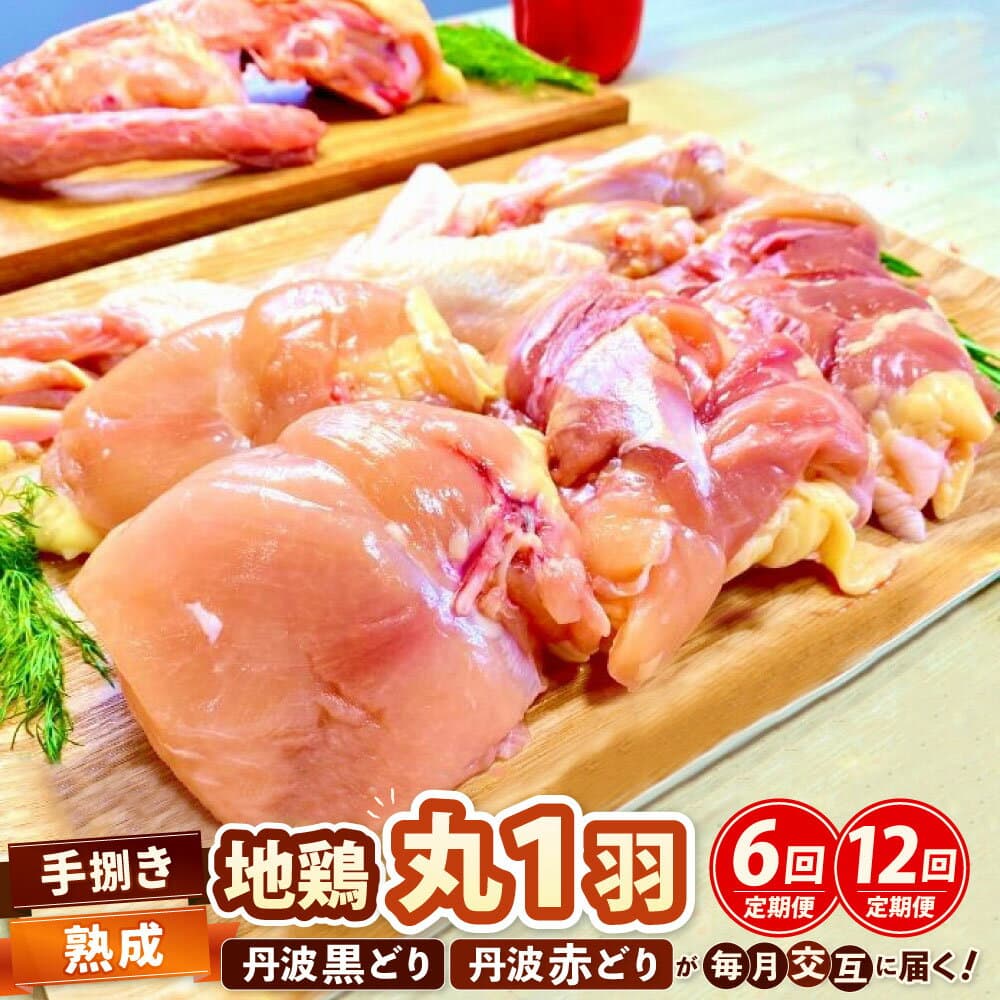 【ふるさと納税】訳あり 鶏肉 定期便 6回 12回 高評価★4.9以上 不揃い 地鶏 1羽分 詰め合わせ 丹波黒どり・丹波赤どり 毎月交互にお届け＜京都亀岡丹波山本＞モモ ムネ ササミ 手羽先 手羽元 肝 砂肝 鶏ガラ 希少部位 鶏肉 小分け 鳥 京都府 亀岡市