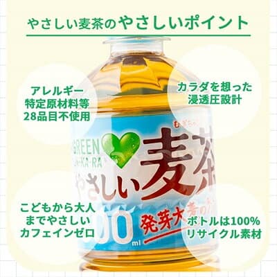 【ふるさと納税】サントリーやさしい麦茶600ml×24本 ペットボトル カフェインゼロ 子どもとのお出かけに安心_ 麦茶 むぎ茶 お茶 飲料 ペットボトル ノンカフェイン カフェインゼロ グリーンダカラ 人気 【配送不可地域：離島・沖縄県】【1289007】 thumbnail 2