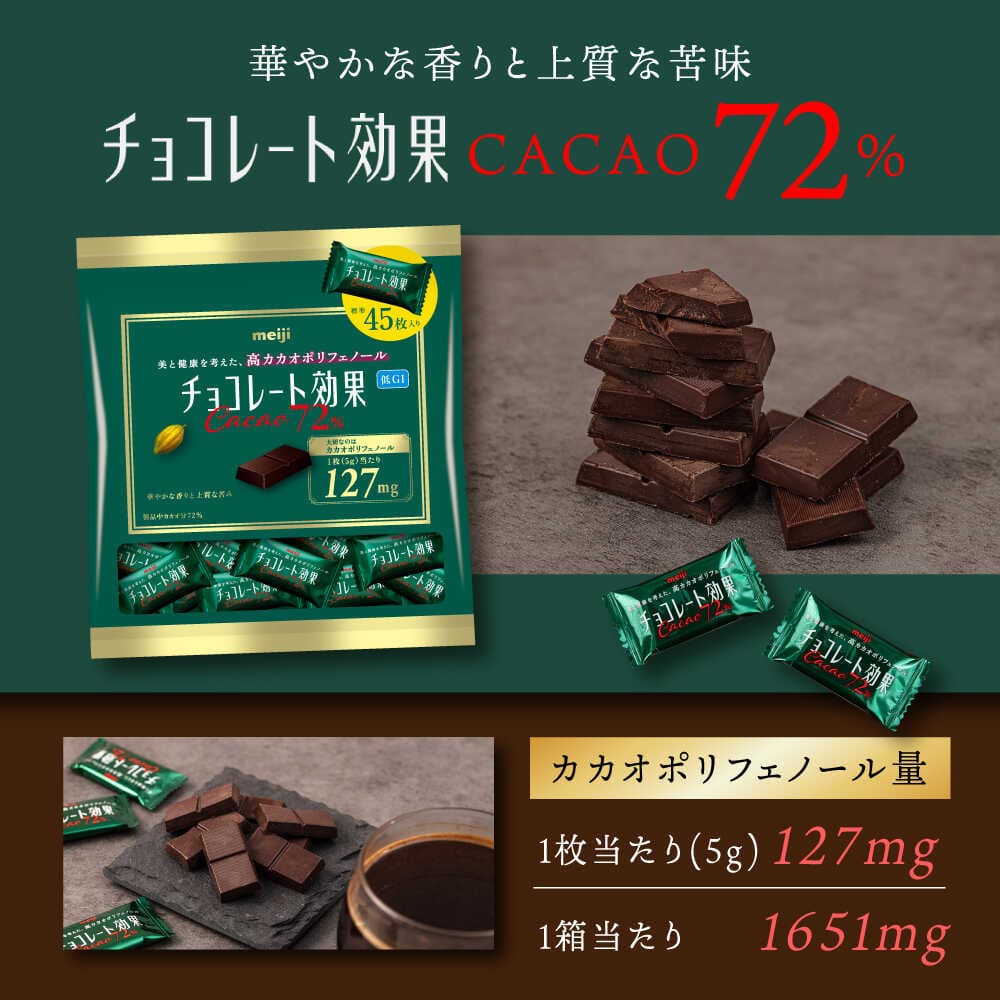 【ふるさと納税】★4.9【選べる容量・回数】チョコレート効果カカオ72％ 大袋 6袋・12袋 約270〜540枚 お菓子 おやつ チョコレート チョコ チョコレート効果 チョコレート効果72% 大容量 個包装 プレゼント ダイエット 丸正高木商店[AOAA022] thumbnail 2