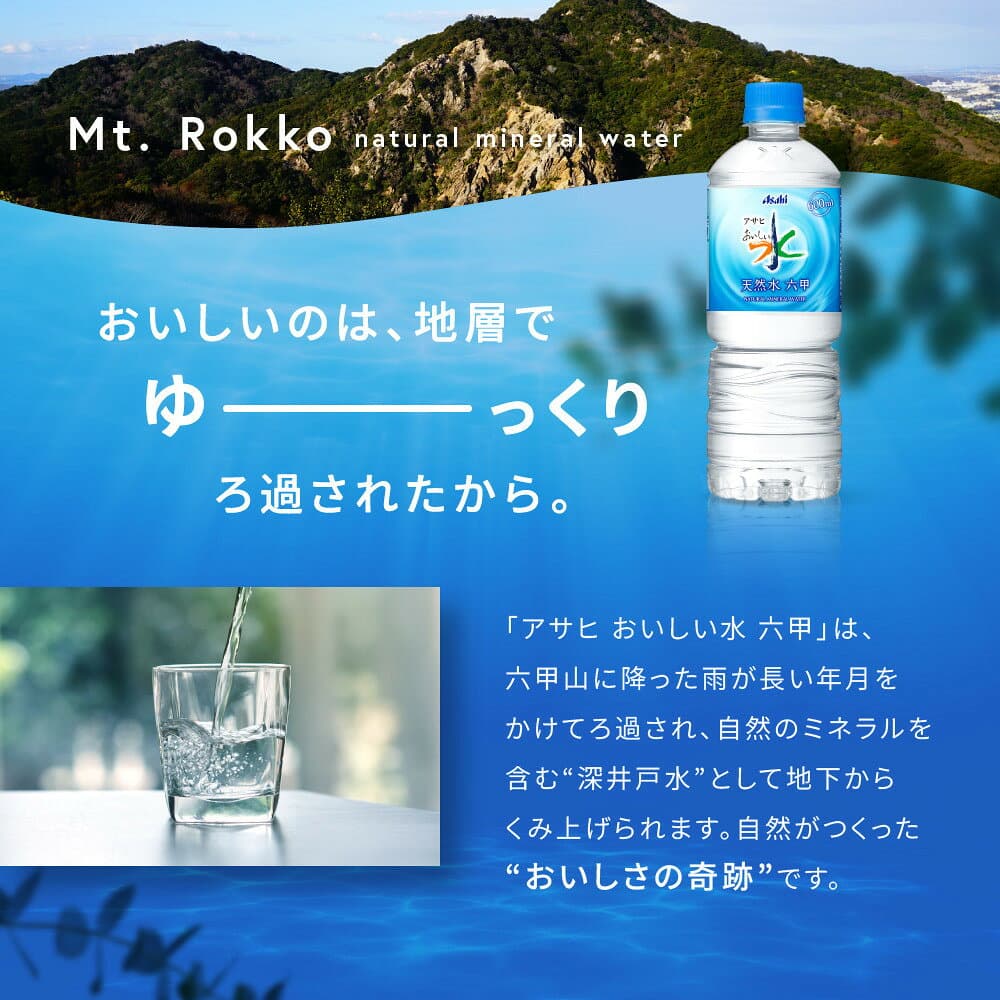 【ふるさと納税】【選べる本数】アサヒ飲料 おいしい水 天然水 六甲　ペットボトル | 飲料 水 ミネラルウォーター 神戸市 天然水 ソフトドリンク 人気 送料無料 thumbnail 3