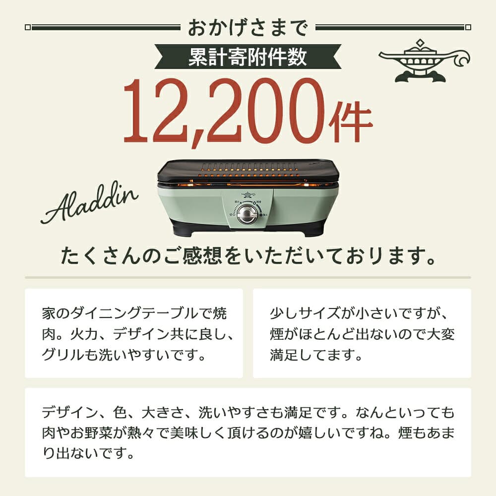 【ふるさと納税】ホットプレート アラジン グラファイト ミニグリラー グリーン CAG-MG7A G 卓上調理 卓上プレート おうち焼肉 BBQ グリル キッチン家電 減煙 焼肉 野菜 お手入れ簡単 コンパクト おしゃれ 調理家電 家電 兵庫県加西市 thumbnail 2