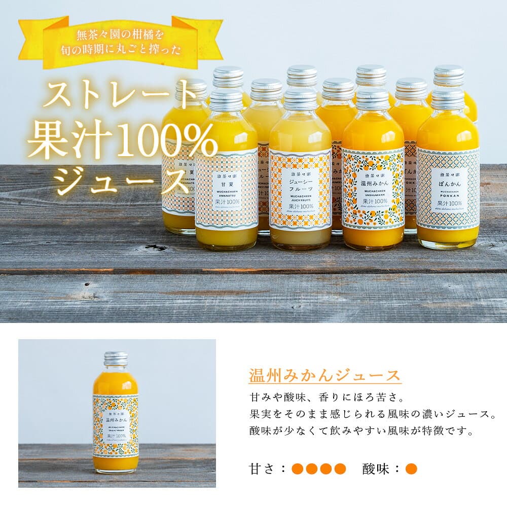 【ふるさと納税】＜無茶々園のジュースセット 180ml 12本＞『1か月以内に順次出荷予定』柑橘 果物 オレンジ フルーツ ストレート 果汁100% 温州みかん ぽんかん ジューシーフルーツ 甘夏 飲み比べ 丸ごと 糖度 甘い 甘味 飲んで応援 特産品 無茶々園 愛媛県 西予市 【常温】 thumbnail 3