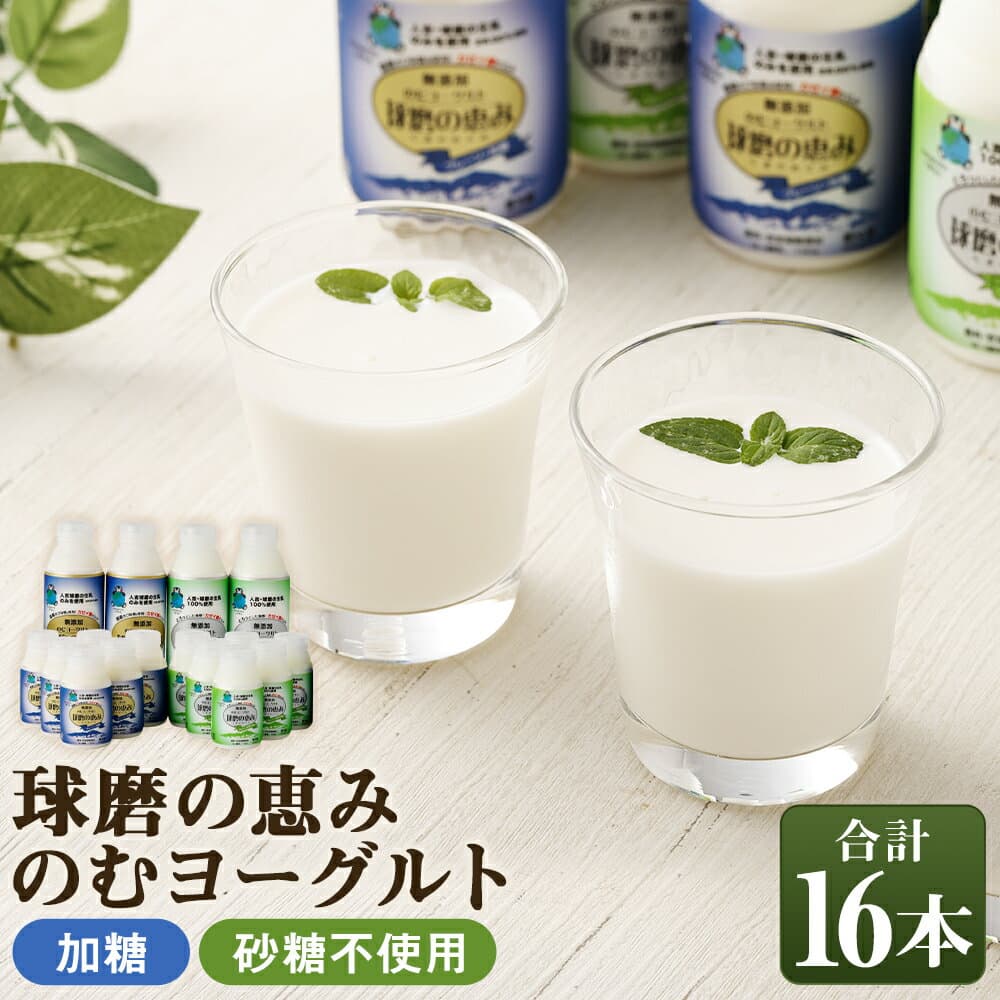 【ふるさと納税】無添加 球磨の恵みのむヨーグルト 加糖＆砂糖不使用 詰め合わせセット 計16本 加糖 砂糖不使用 飲むヨーグルト ヨーグルト 乳製品 熊本県 人吉市 冷蔵 送料無料