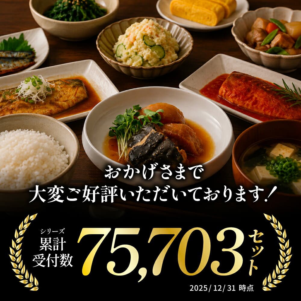 【ふるさと納税】［袋のままレンジでOK］ 煮魚 6袋・12袋・24袋 ★ セット内容・お届け月が選べる★ レトルト 常温 長期保存 骨まで食べられる さばの味噌煮 トマト煮 醤油煮 みぞれ煮 ぶり大根 いわし 黒酢煮 常備食 煮物 惣菜 おかず 切り身 パウチ 送料無料 thumbnail 2