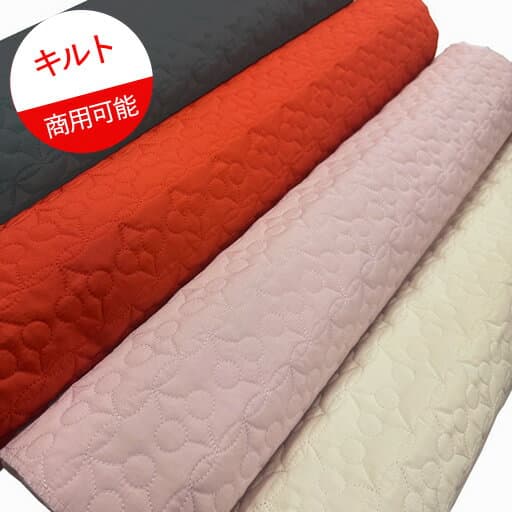 【68cm幅ポリエステルキルト】★10cm単位続けてカット★チェリーステッチ刺繍　さくらんぼNeroriRose　全4色　2024