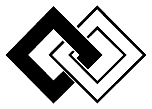 家紋ステッカー　107　陰陽違い釘抜き　20cmサイズ