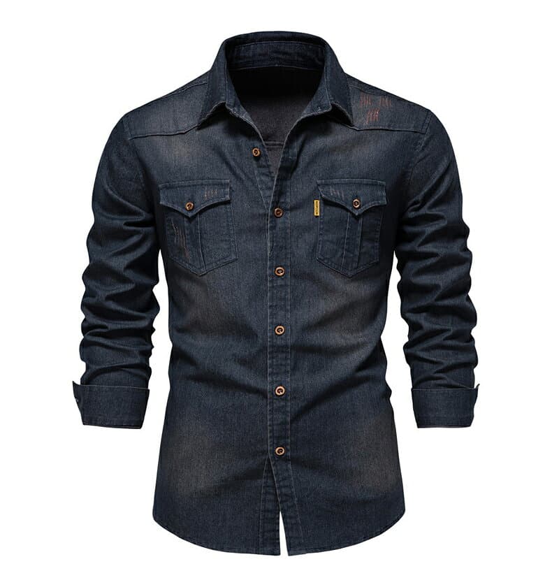 ◆全品2点16％off◆デニムシャツ メンズ 長袖 アメカジ おしゃれ 春夏 スリム 長袖シャツ デニム シャツ 胸ポケット コットン 細身 春服 秋 コットン デニムジャケット メンズシャツ 長袖 ジージャン メンズファッション 旦那さん 彼氏 先生 thumbnail 3