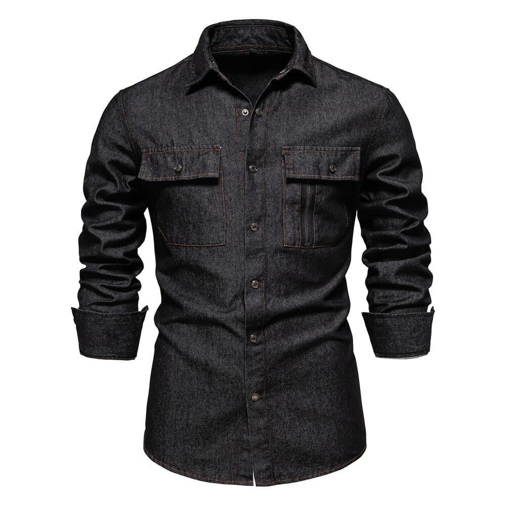 ◆全品2点16％off◆デニムシャツ メンズ 春秋 長袖 綿100％ ゆったり おしゃれ フィット シャツジャケット 無地 トップス アメカジ インディゴ 細身 着痩せ メンズシャツ 通学 通勤 かっこいい 紳士 ボタン ライトアウター 人気 メンズファッション thumbnail 3