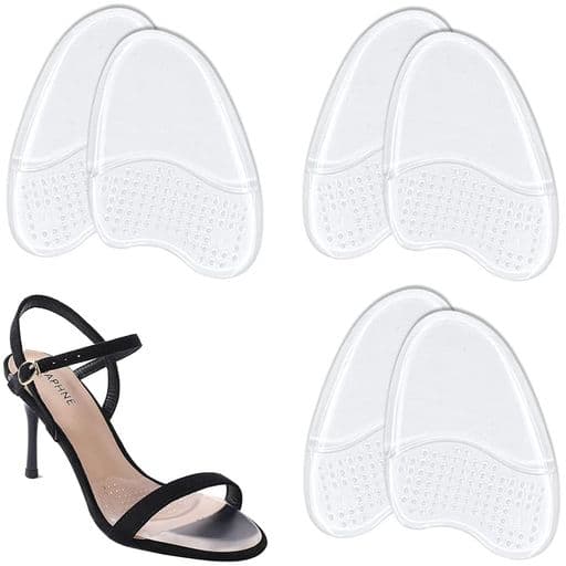 SOYANGNEKつま先インソール4mm厚みジェルクッション前滑り防止パッド前ズレ防止足裏保護中敷きハイヒールインソール透明靴のサイズ調整衝撃吸収圧力分散弾力性爪先6枚