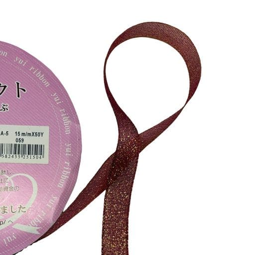 キューフラ(Q-FLA)リボン手芸メタリックリボン15mm059ハンドメイドラッピング包装服飾結婚251504
