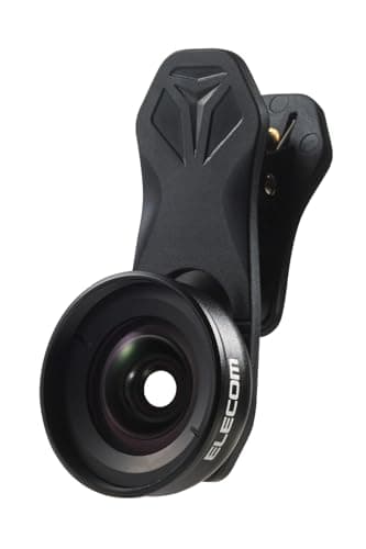 エレコム スマホ 広角レンズ 0.6倍 0.6* 外付け 挟むだけ FMC加工 ケラレ現象軽減 レンズキャップ付き 収納ポーチ付属 iphone P-SLW06BK