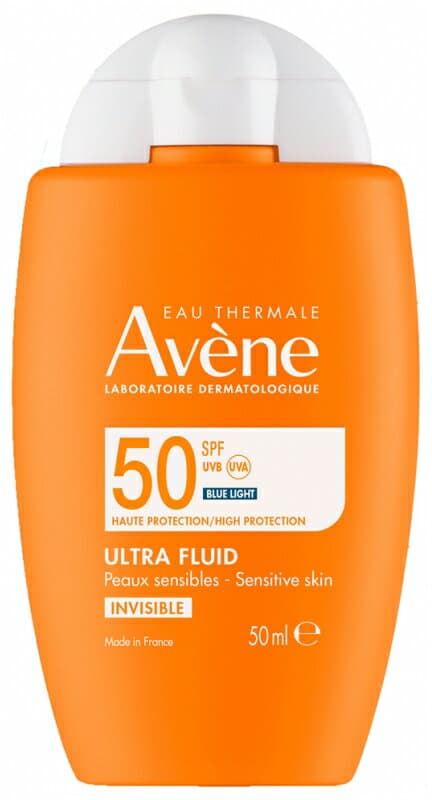 アベンヌ サンハイプロテクション ウルトラフルイド インビジブル 敏感肌用 SPF50+ 50ml ブルーライト 香料入りAVENE HAUTE PROTECTION ULTRA FLUIDE INVISIBLE PS SPF50+ 50ml AVEC PARFUM
