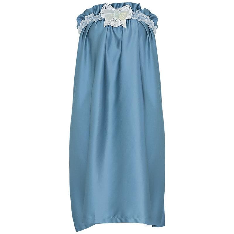 ラップタオル 大人 レディース ガウン エステ 店舗 チューブトップ バスローブ スカート 薄い レース りぼん ボタン フェミニン 光沢感 白 緑 グレー