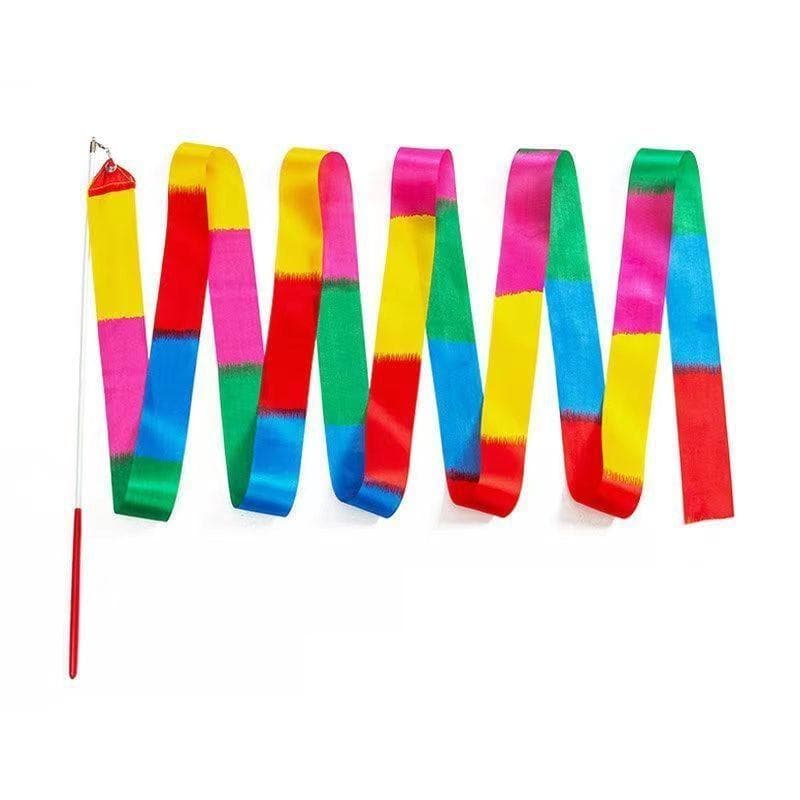 新体操 リボン 子ども 幼児 男の子 女の子 1m スティック付き 持ち手 カラフル 七色 グラデーション 紫 赤 キラキラ ダンス 発表会 演技 練習 イベント 舞台 小物
