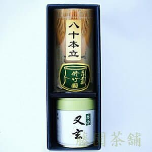 【丸久小山園】【抹茶】茶筅抹茶（又玄）40g缶・茶せん（80本立）