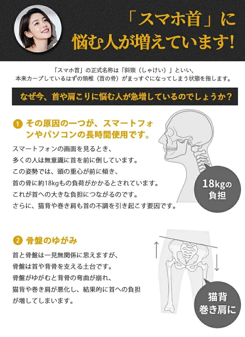 【期間限定15%OFFクーポン！】ストレートネック 枕 首ストレッチ枕 ネックストレッチピロー ネックピロー スマホ首 首こり 肩こり リラックスグッズ 10磁石 ツボ押し 立体アーチ 首 肩 ストレッチ 送料無料 thumbnail 2