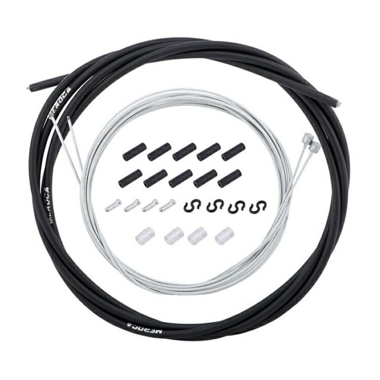 自転車用シフトケーブル 前後セット インナーケーブル＋アウターケーシング 高耐久 低摩擦 変速スムーズ スモールパーツ付 交換 補修 修理用 汎用シフトワイヤー MRCSC155