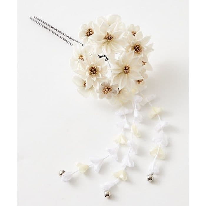 【セール40%オフ】髪飾り「けん菊下がり」公式 ふりふ かんざし 髪飾り ヘアアクセ つまみ細工 つまみかんざし つまみ簪 シルク 正絹 和装 古典 藤下がり 豪華 赤 白 レトロ モダン 結婚式 7才 舞妓かんざし ふりふオリジナル ギフト プレゼント 実用的 セレモニー 袴 thumbnail 2