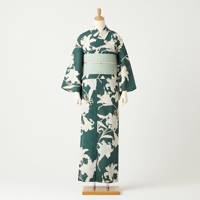 【セール10%オフ】浴衣単品「 アウトラインリリー 」公式 ふりふ 浴衣 ふりふセレクト 撫松庵 レディース 女性 ゆかた yukata 百合 ユリ ゆり 花柄 縞 幾何学 粋 レトロ モダン お洒落 華やか シンプル 大人 大正ロマン 花火 お祭り 大人 上品 清楚 シック thumbnail 2