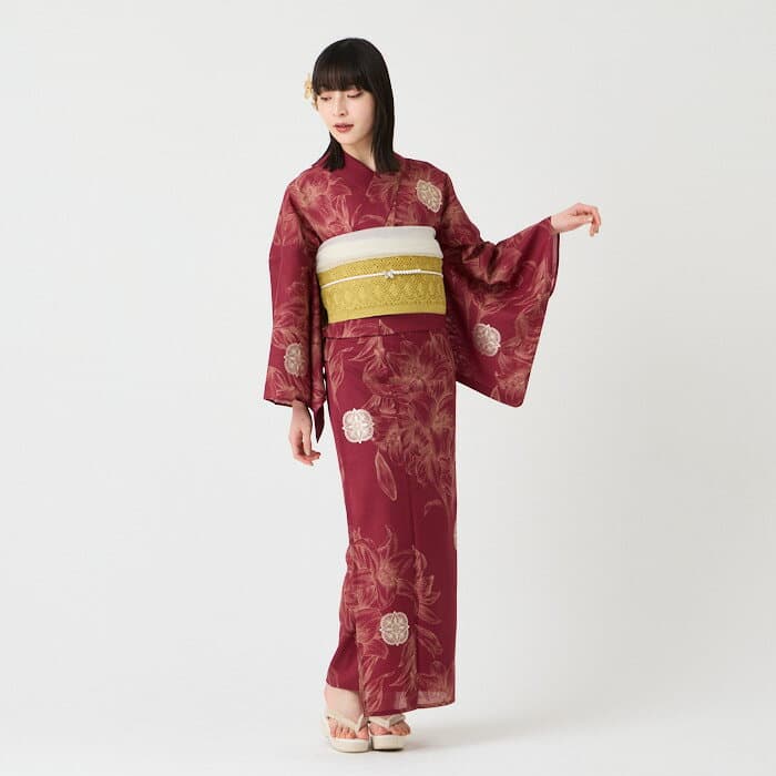 【先着順！最大10%OFFクーポン 10/4 20:00〜10/9 1:59】 【セール10%オフ】浴衣単品「 カサブランカ浴衣 」公式 ふりふ 日本製 ゆかた 浴衣 古典 レトロ モダン 百合 レディース 女性 ゆり 花柄 総柄 和柄 和風 セオアルファ かわいい 可愛い 大人 華やか アンティーク thumbnail 2