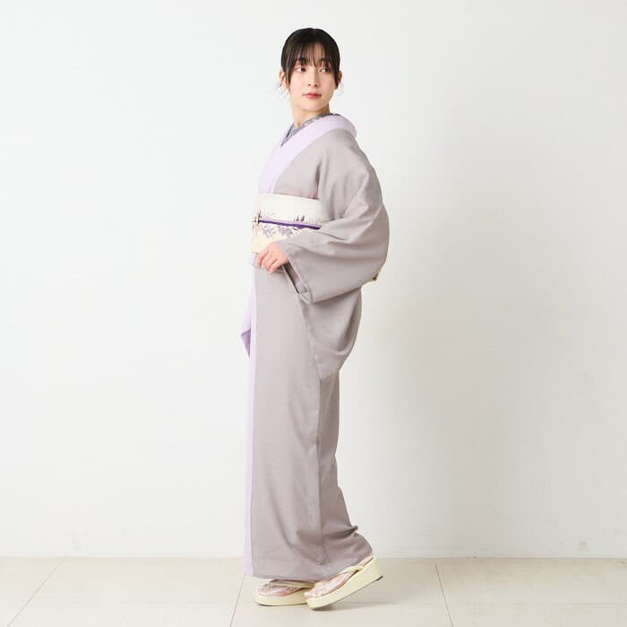 【先着順！最大10%OFFクーポン 10/4 20:00〜10/9 1:59】 【セール10%オフ】【プレタ小紋】バイカラー 単衣公式 ふりふ 無地 色無地 洗える 着物 袷 大正ロマン パーティー 2次会 無地 シンプル 結婚式 上品 和装 和 和服 レトロ 和 モダン 普段着 仕立て上がり 実用的 thumbnail 3