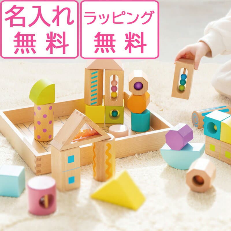 積み木 音が鳴る 音いっぱいつみき ボリュームセット 名入れ無料 25ピース すべて音入り 木箱付き 1歳 誕生日プレゼント 木のおもちゃ 出産祝い エドインター GENI 木製 知育玩具 赤ちゃん 男の子 女の子 孫 クリスマス