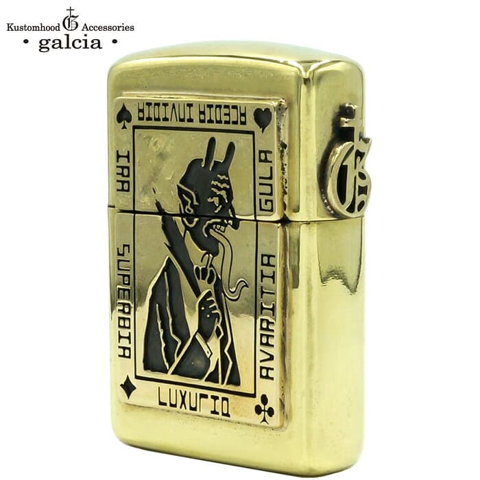 GANGSTERVILLE & galcia " ZIPPO ARMOR TYPE BRASS " DEVIL CROSS ギャングスタービル ガルシア デビル クロス ハンドメイド ブラス アーマー ジッポ ジッポライター オイルライター ジッポー 【 GLAD HAND / グラッドハンド 】(GSG-ZP002B)