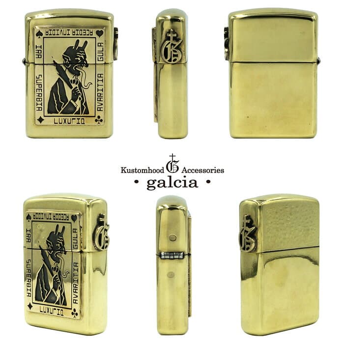GANGSTERVILLE & galcia " ZIPPO ARMOR TYPE BRASS " DEVIL CROSS ギャングスタービル ガルシア デビル クロス ハンドメイド ブラス アーマー ジッポ ジッポライター オイルライター ジッポー 【 GLAD HAND / グラッドハンド 】(GSG-ZP002B) thumbnail 2
