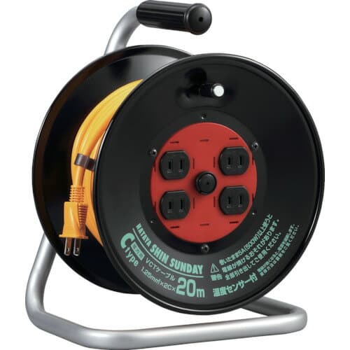 [コードリール（単相100V）]（株）ハタヤリミテッド ハタヤ コードリール シンサンデーリール 単相100V型20M C-20S 1台