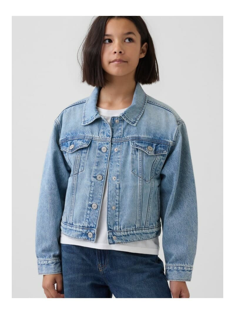 (K)アイコンデニムジャケット (キッズ) GAP ギャップ ジャケット・アウター デニムジャケット ブルー【送料無料】[Rakuten Fashion]