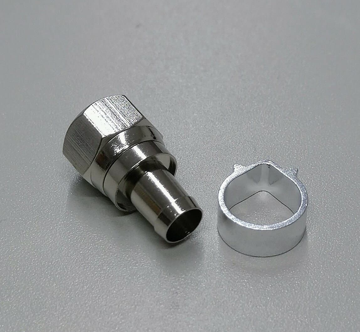 アンテナ接栓5C用 4K8K対応 100ヶF型屋内コネクタ メール便ご利用で！日本全国どこでも！！(10ヶ10袋)