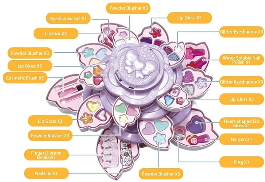 子供用メイクセット キッズメイクアップ 化粧品 メイクアップ メイクセット 女の子 おままごと お化粧セット コスメセット メイクボック thumbnail 3