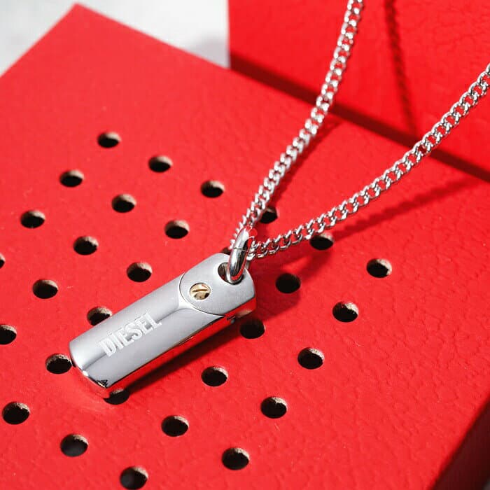 DIESEL ディーゼル ネックレス DX1116040 メンズ レディース ドッグタグ ロゴプレート ジュエリー アクセサリー