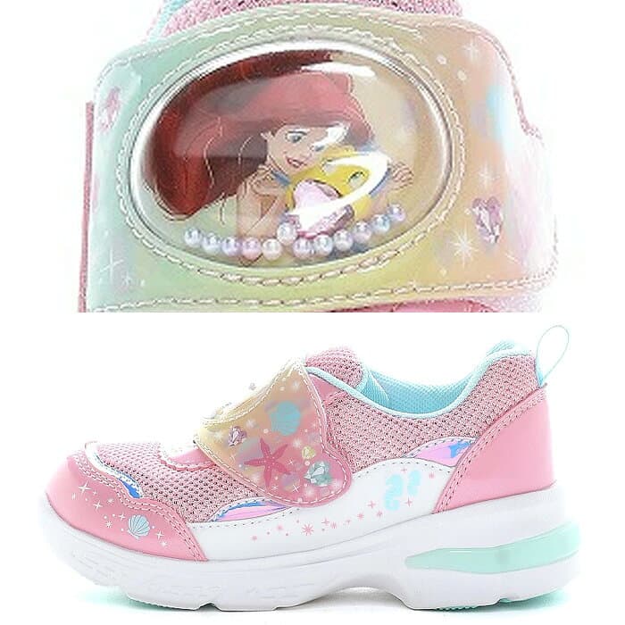 ムーンスター ディズニープリンセス DN C1365LE moonstar DISNEY LED 光る靴 キッズシューズ スニーカー キャラクター 女の子 男の子 子供靴 マジックテープ ベルクロ アリエル ラプンツェル シンデレラ ズートピア カーズ 2026春夏 thumbnail 3