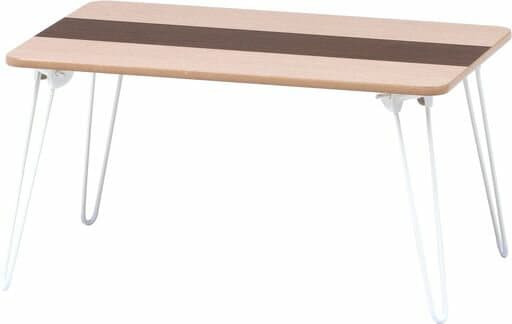 不二貿易折りたたみテーブルローテーブル一人暮らし単身軽量ミニテーブル完成品幅60x奥行40x高さ31.5cmナチュラルブラウンライン10495