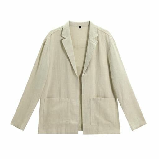 [YFFUSHI]メンズテーラードジャケットリネン綿麻リネンジャケットアウタービジネス軽い薄い春秋夏カジュアルビジネス