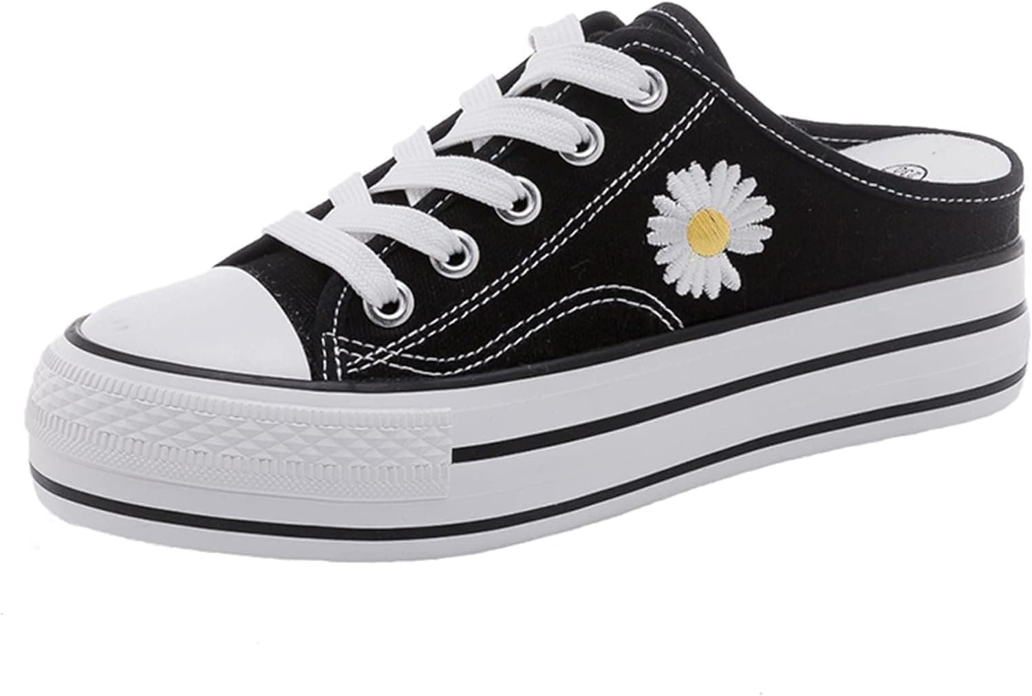 クロッグサンダル レディース スリッポン かかとなしスニーカー スリッパ キャンバスサンダル 厚底 軽量 カジュアル 刺繍 韓国 通気性 おしゃれ