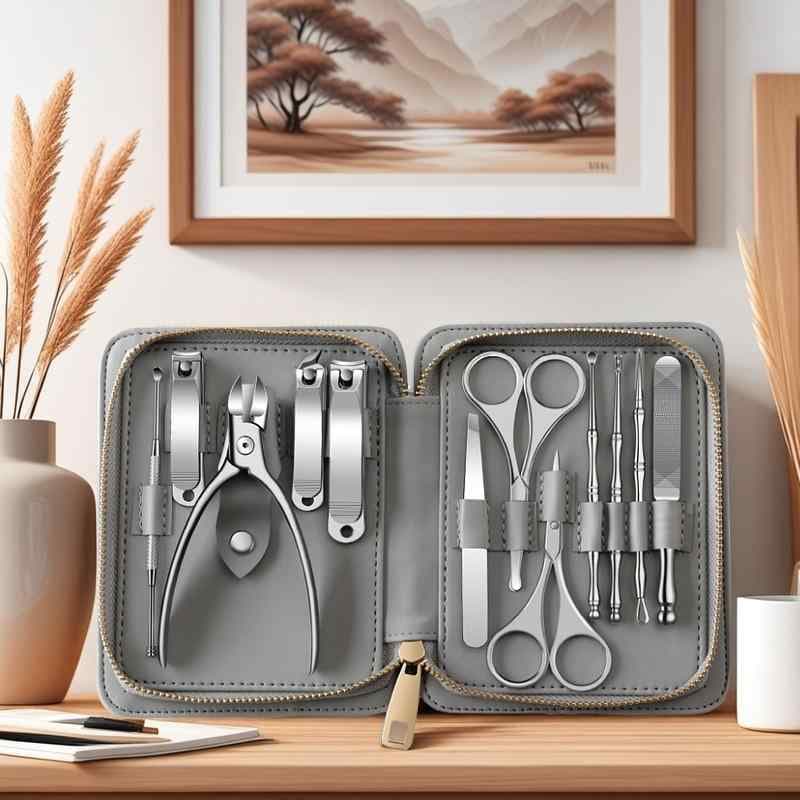 ネイルケアセット ドイツ 高級感 ステンレス鋼 爪切り 爪ケア用品 巻爪用ニッパー 甘皮カッター 甘皮除去 角質ケア 携帯用 多機能 プロ仕様 耐久性 レザーケース入り 収納ケース 持ち運び 出張 旅行 家庭用 フットケア