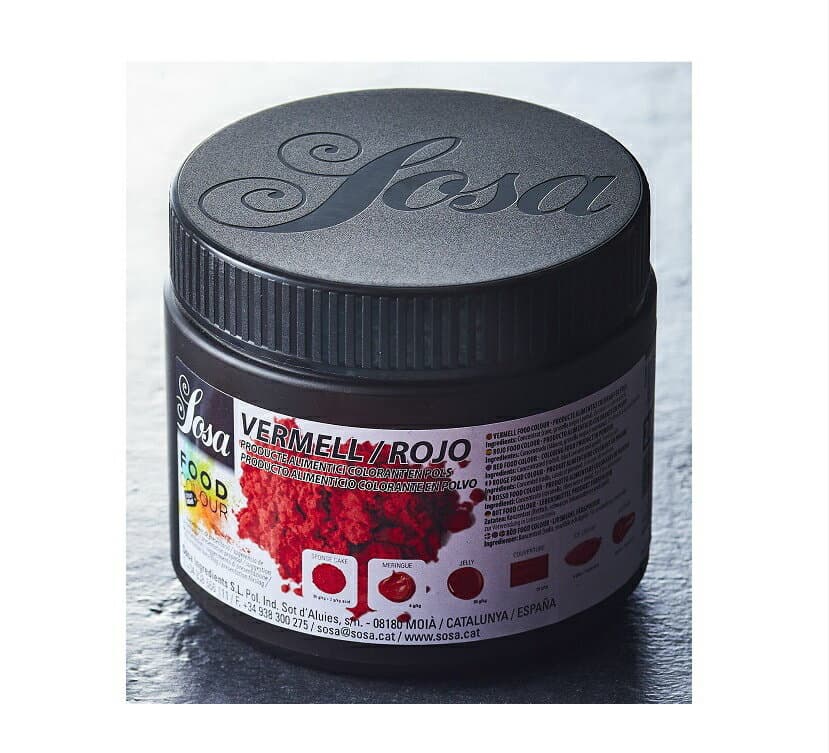 SOSA社 ナチュラルカラーパウダー 色粉（天然色素）Redレッド(赤)200g【515029】チョコレート油性使用可【取り寄せ4日〜7日】