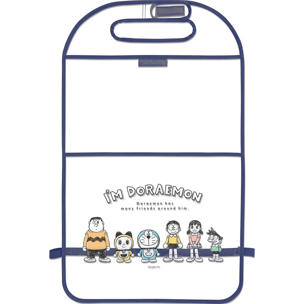 アイアムドラえもん キックガードポケット 【ドラえもん】DE0353 カー用品/カーグッズ/小物入れ/雑貨/グッズ/キャラクター/かわいい/ギフト/プレゼント/シートバックポケット/車/便利グッズ/収納/シンプル/取り付け/キッズ/簡易/後部座席/子供用品/ベビー用品/タブレット