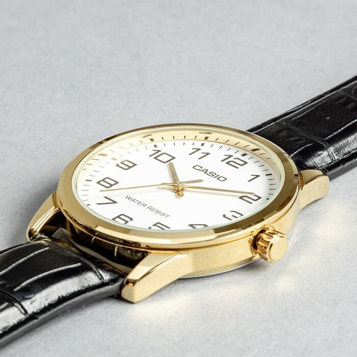 【10年保証】【日本未発売】CASIO STANDARD カシオ スタンダード MTP-V001GL-7B 腕時計 時計 ブランド メンズ レディース キッズ 子供 男の子 女の子 チープカシオ チプカシ アナログ ゴールド 金 ホワイト 白 レザー 革ベルト 海外モデル ギフト プレゼント thumbnail 2