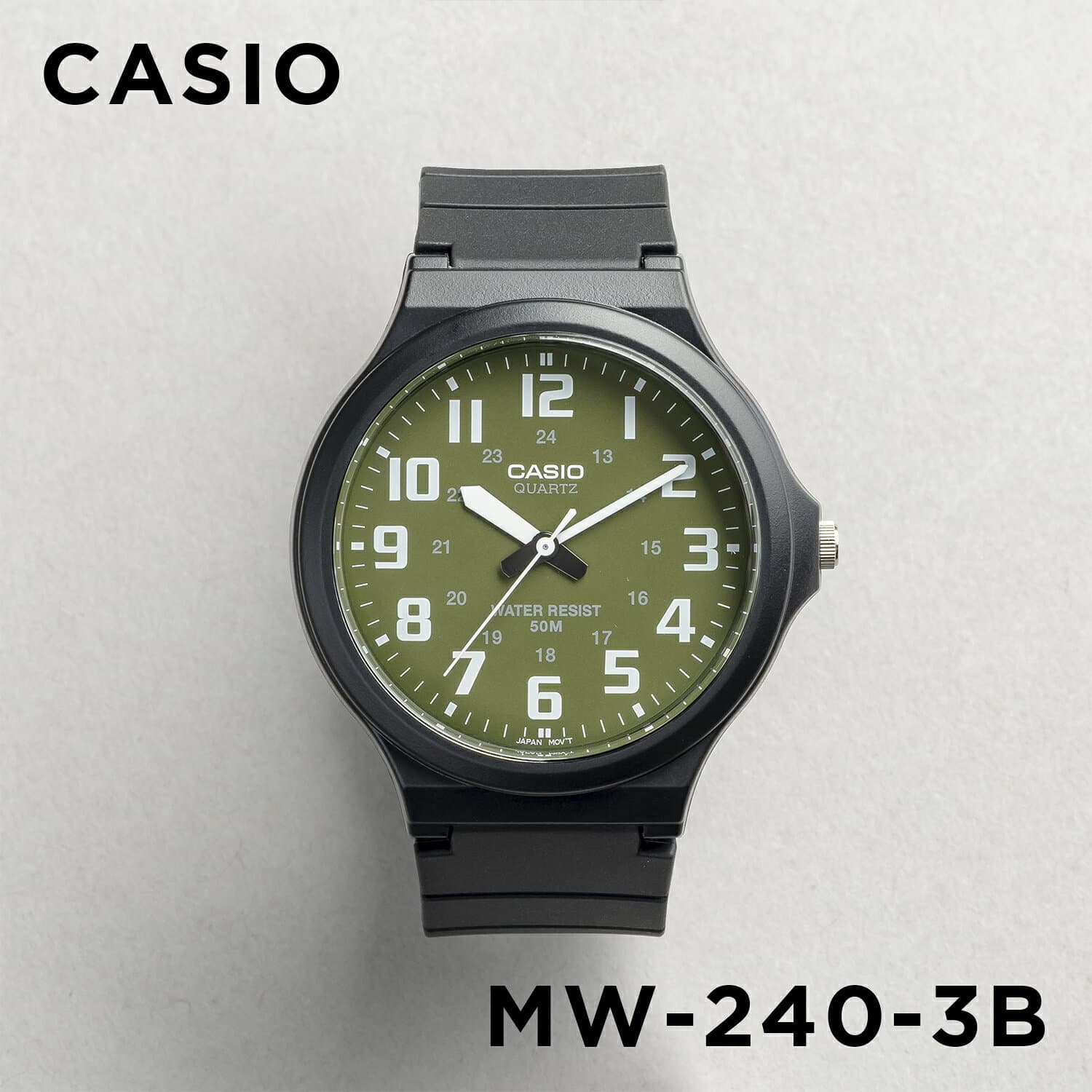 【10年保証】【日本未発売】CASIO STANDARD カシオ スタンダード MW-240-3B 腕時計 時計 ブランド メンズ レディース キッズ 子供 男の子 女の子 チープカシオ チプカシ アナログ ブラック 黒 カーキ 海外モデル ギフト プレゼント thumbnail 2