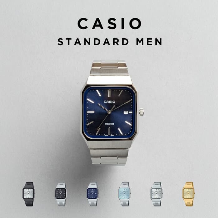 【10年保証】【日本未発売】CASIO STANDARD MEN カシオ スタンダードMTP-B185D腕時計 時計 ブランド メンズ レディース キッズ 子供 男の子 女の子 チープカシオ チプカシ アナログ 角型 薄型 軽量 日付 防水 高見え レトロ メタル フルメタル 海外モデル