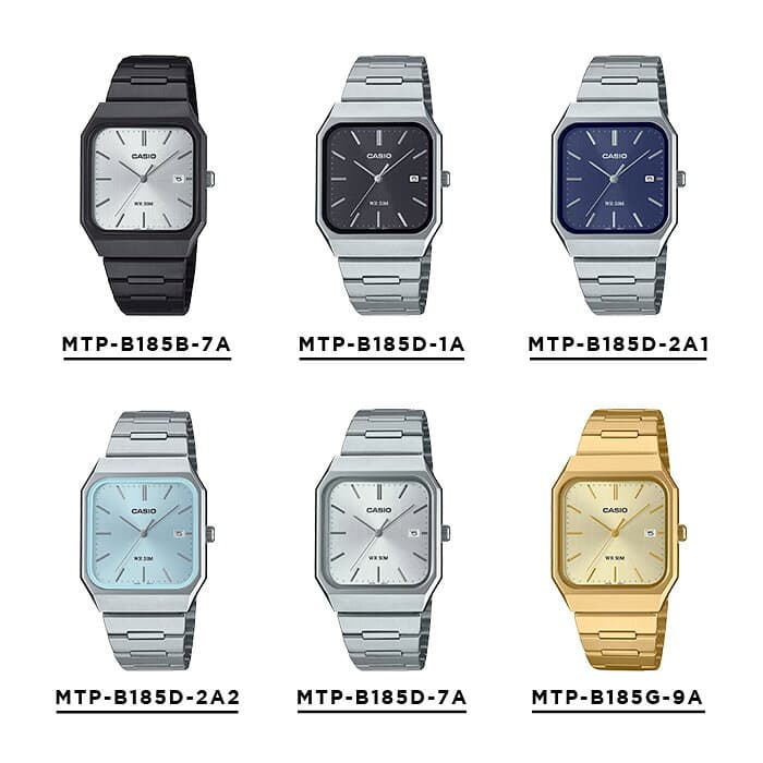 【10年保証】【日本未発売】CASIO STANDARD MEN カシオ スタンダードMTP-B185D腕時計 時計 ブランド メンズ レディース キッズ 子供 男の子 女の子 チープカシオ チプカシ アナログ 角型 薄型 軽量 日付 防水 高見え レトロ メタル フルメタル 海外モデル thumbnail 2