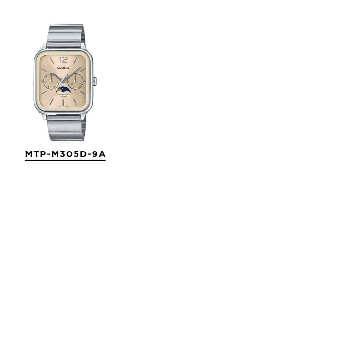 【10年保証】CASIO STANDARD MEN カシオ スタンダードMTP-M305D腕時計 時計 ブランド メンズ レディース キッズ 男の子 女の子 チープカシオ チプカシ アナログ ムーンデータ 日付 防水 高級感 高見え シルバー メタル フルメタル 角型 ギフト プレゼント thumbnail 3