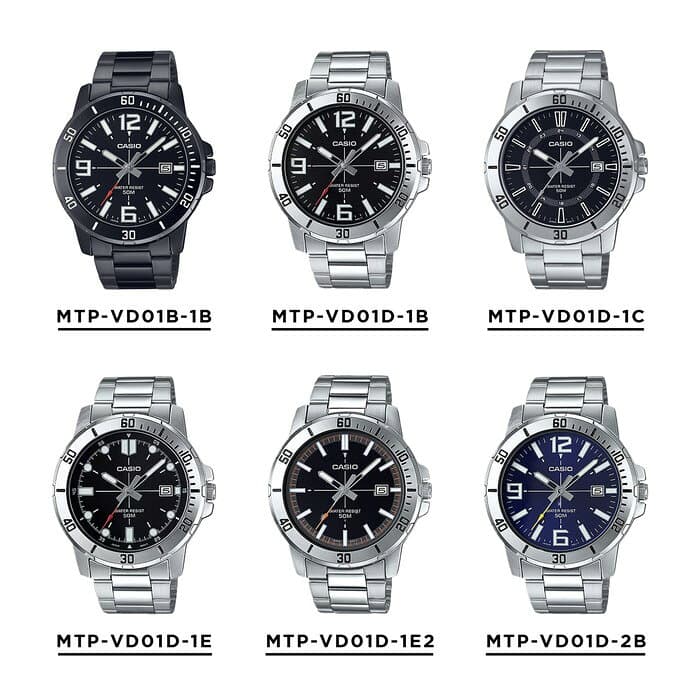 【10年保証】【日本未発売】CASIO STANDARD MENS カシオ スタンダード MTP-VD01D 腕時計 時計 ブランド メンズ レディース キッズ 子供 男の子 女の子 チープカシオ チプカシ アナログ 日付 防水 高級感 高見え メタル 海外モデル ギフト プレゼント thumbnail 2