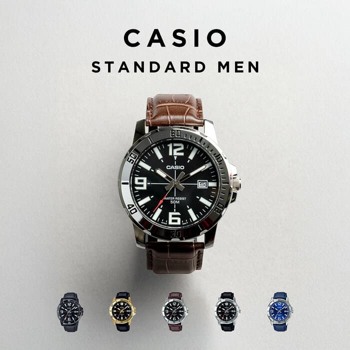 【10年保証】【日本未発売】CASIO STANDARD MENS カシオ スタンダードMTP-VD01L腕時計 時計 ブランド メンズ レディース キッズ 子供 男の子 女の子 チープカシオ チプカシ アナログ 日付 高見え レザー 革ベルト 海外モデル ギフト プレゼント