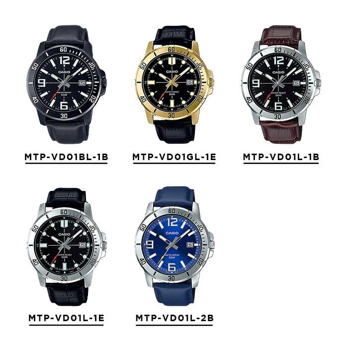 【10年保証】【日本未発売】CASIO STANDARD MENS カシオ スタンダードMTP-VD01L腕時計 時計 ブランド メンズ レディース キッズ 子供 男の子 女の子 チープカシオ チプカシ アナログ 日付 高見え レザー 革ベルト 海外モデル ギフト プレゼント thumbnail 2