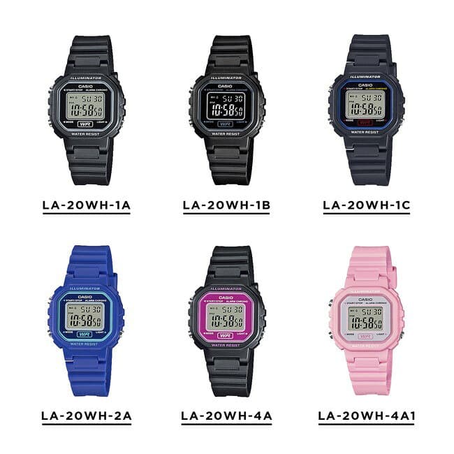 【10年保証】【日本未発売】CASIO STANDARD LADYS カシオ スタンダード LA-20WH 腕時計 時計 ブランド レディース キッズ 子供 女の子 チープカシオ チプカシ デジタル 日付 ブラック 黒 ブルー 青 ピンク イエロー 黄色 シンプル 海外モデル ギフト プレゼント thumbnail 2