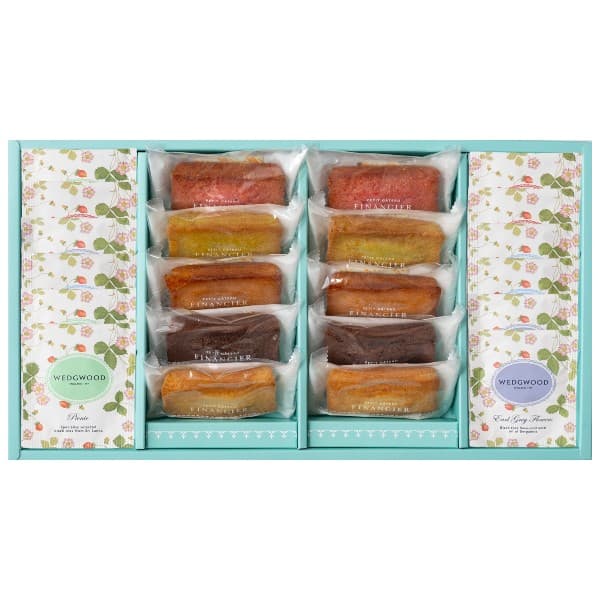 【ポイント5倍】フィナンシェ＆ウェッジウッド ワイルドストロベリー ティーバッグセット【内祝い 内祝いギフト 出産内祝い ギフトセット 結婚内祝い 新築内祝い 入学内祝い】【人気 お菓子 スイーツ 紅茶 焼き菓子】【送料込み 送料無料】